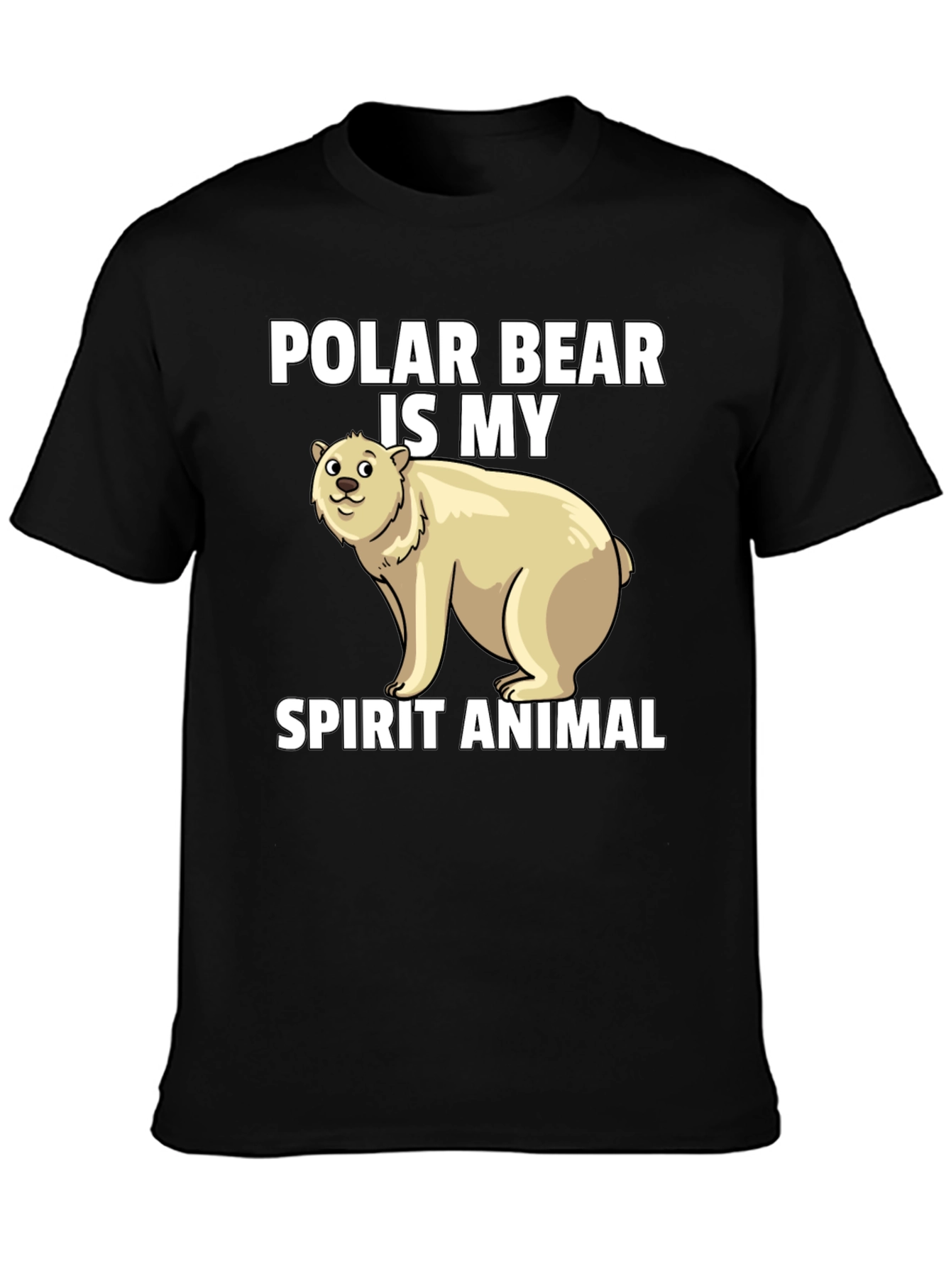 Polar Bear Spirit Animal Graphic Tee - Black