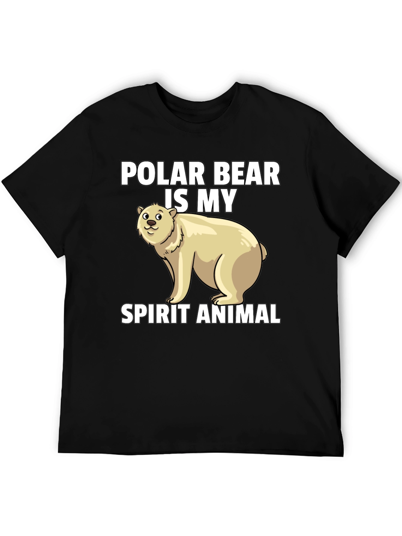 Polar Bear Spirit Animal Graphic Tee - Black