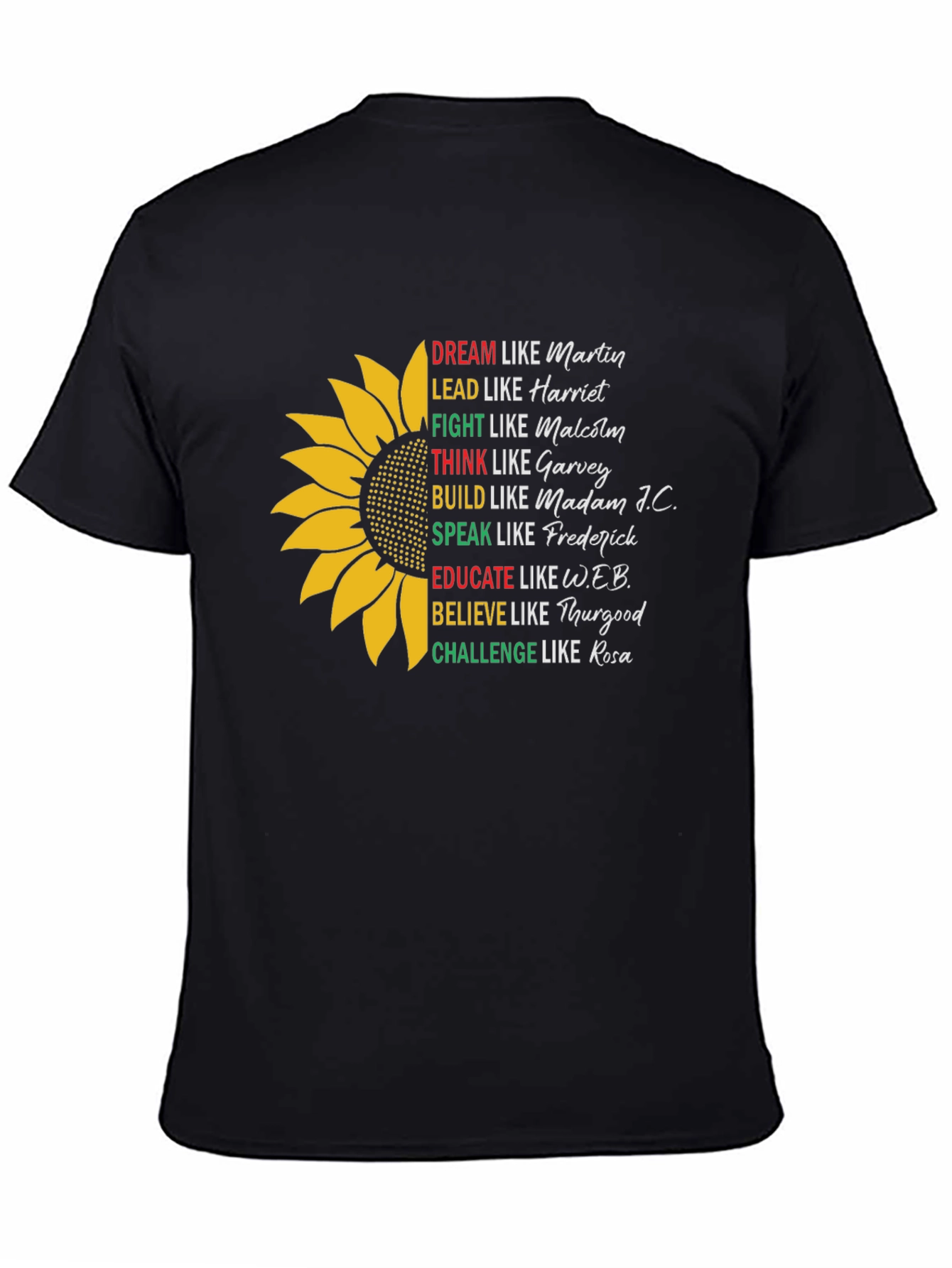 Inspirational African American Leaders Black T-Shirt