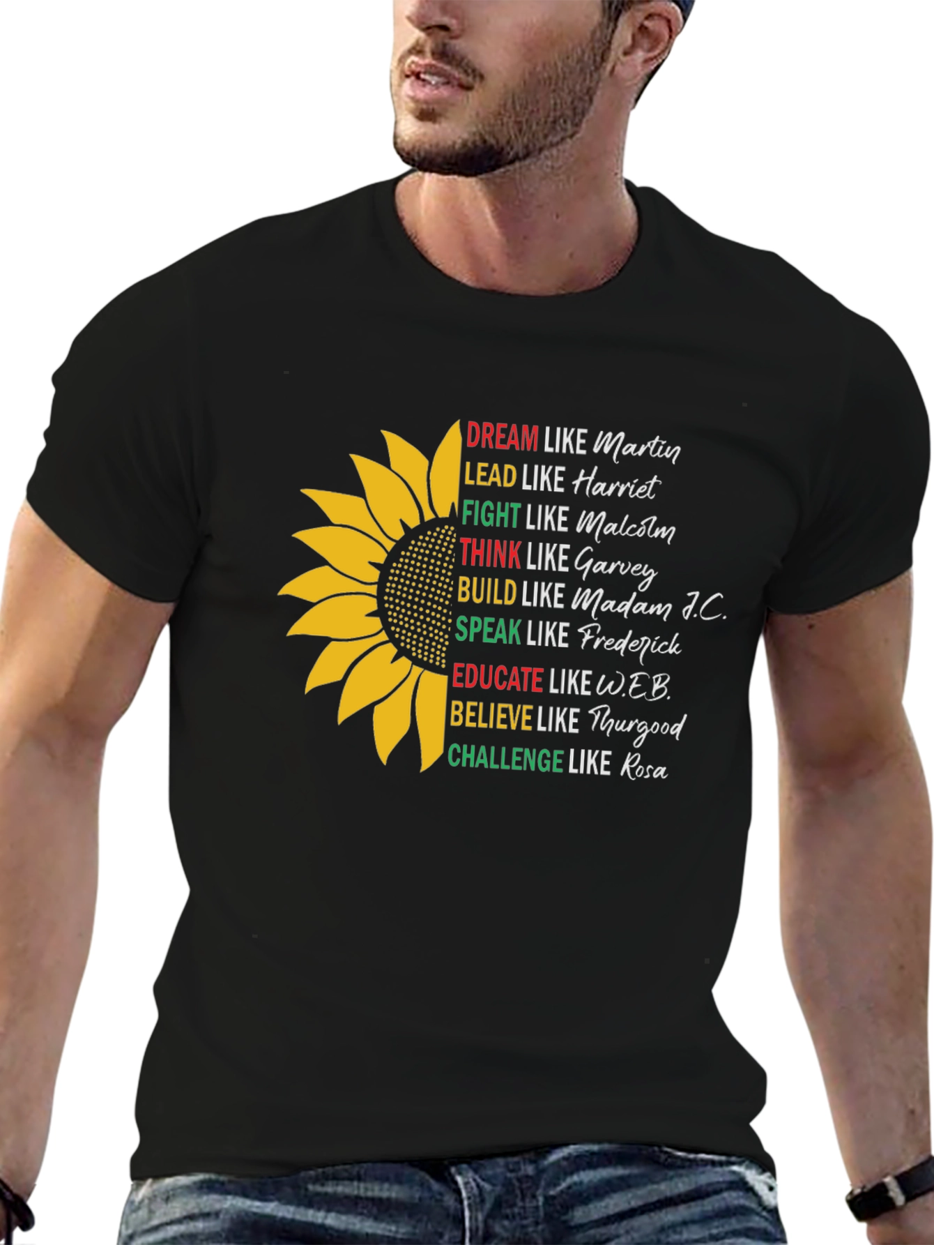 Inspirational African American Leaders Black T-Shirt