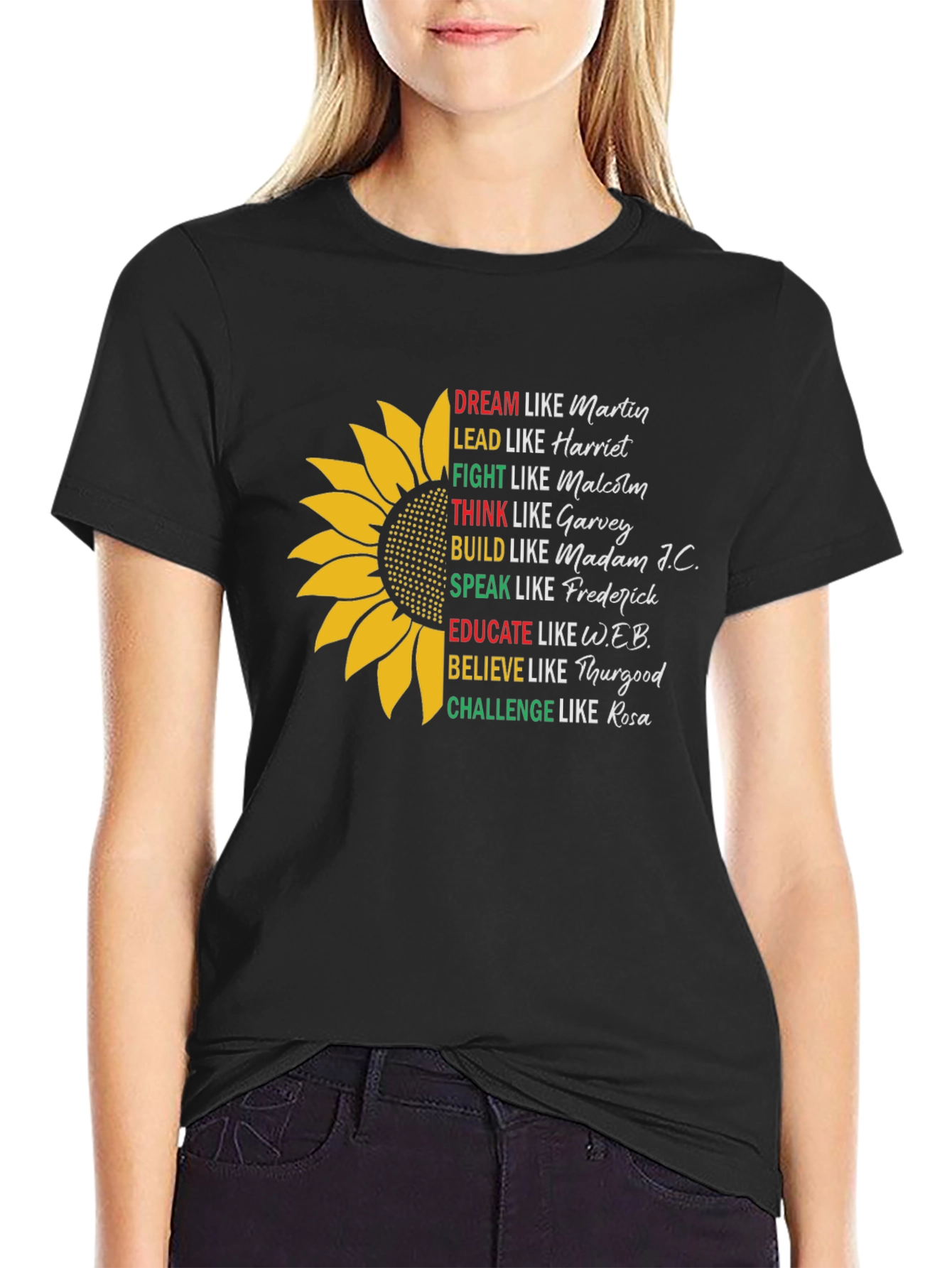 Inspirational African American Leaders Black T-Shirt