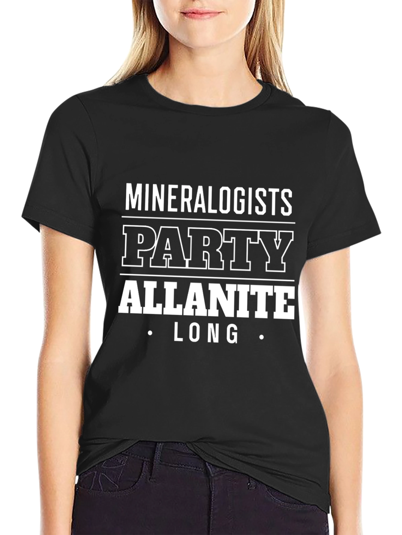 Mineralogists Party Allanite Long Black T-Shirt