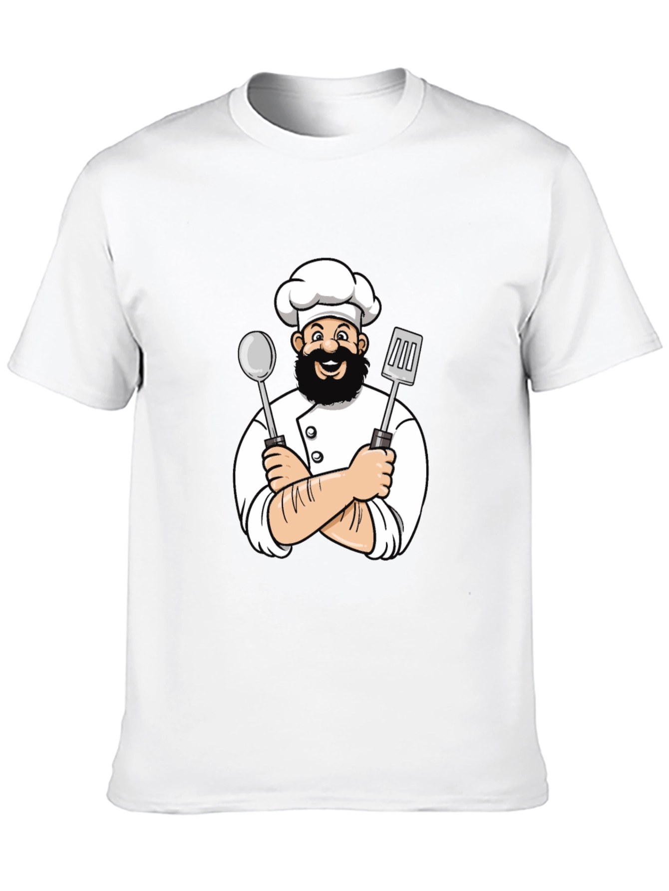 Chef Cartoon Graphic Black T-Shirt