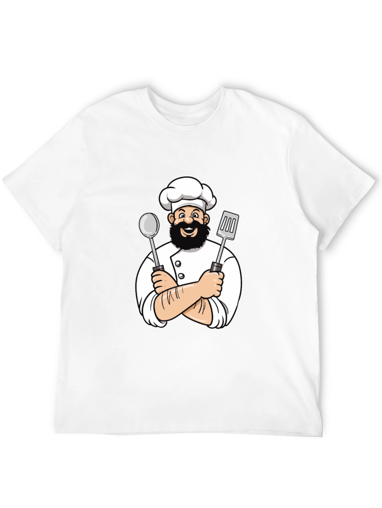 Chef Cartoon Graphic Black T-Shirt