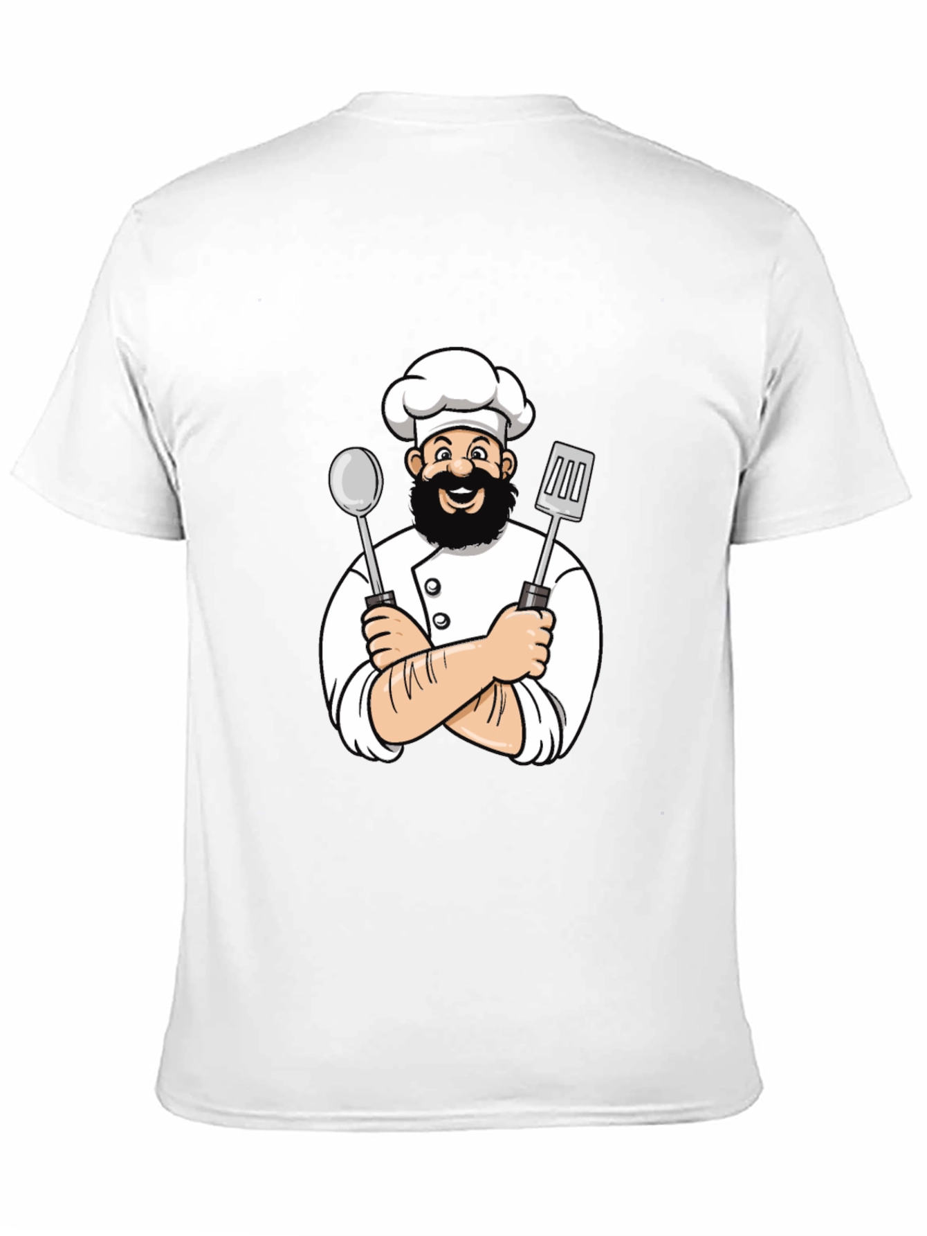 Chef Cartoon Graphic Black T-Shirt