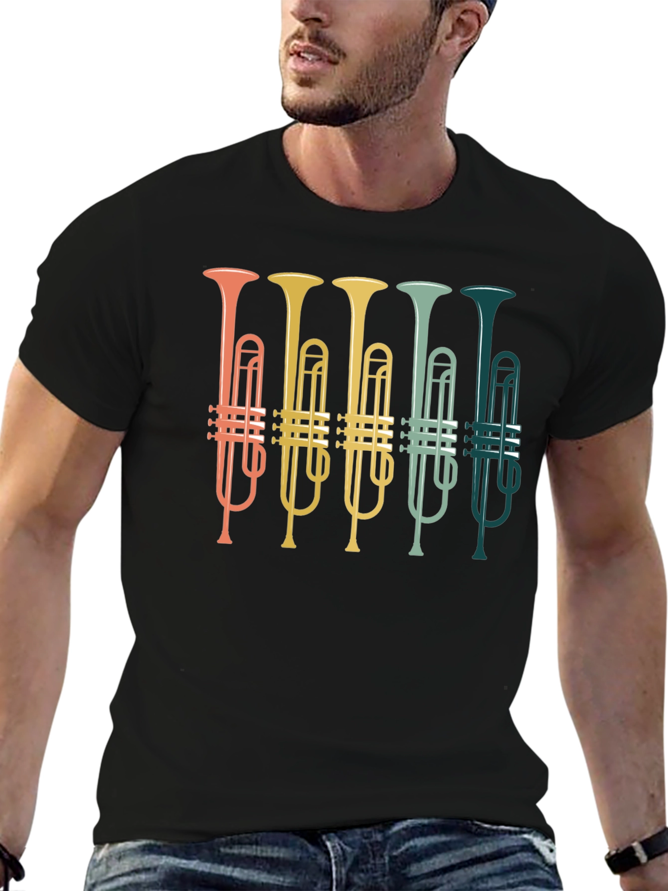 Retro Trumpet T-Shirt - Musician Gift