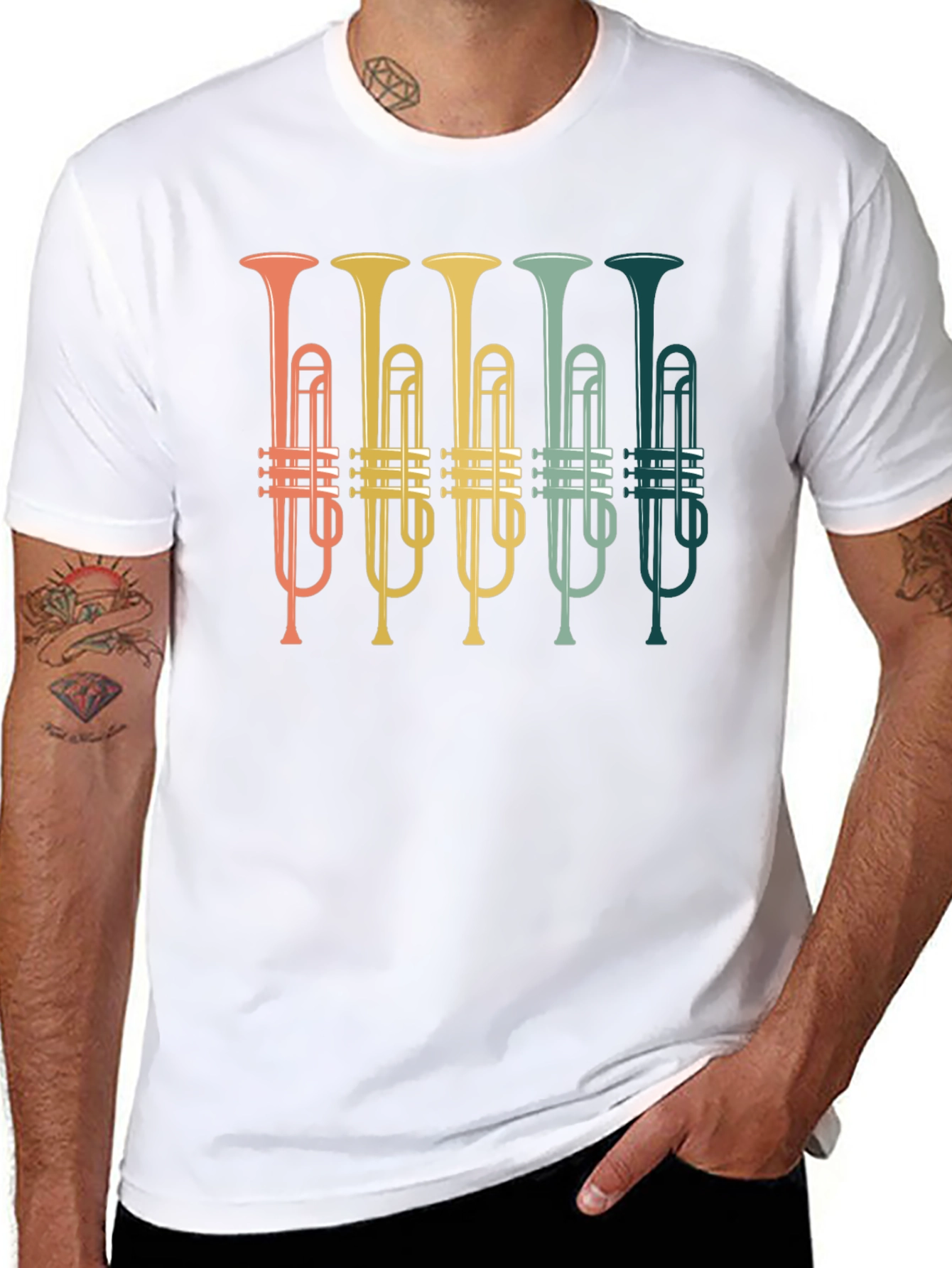 Retro Trumpet T-Shirt - Musician Gift
