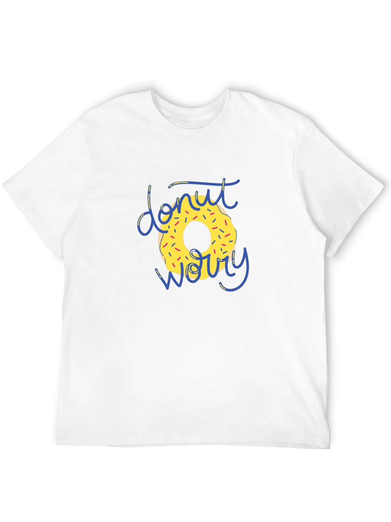Donut Worry Graphic T-Shirt - Black Casual Tee