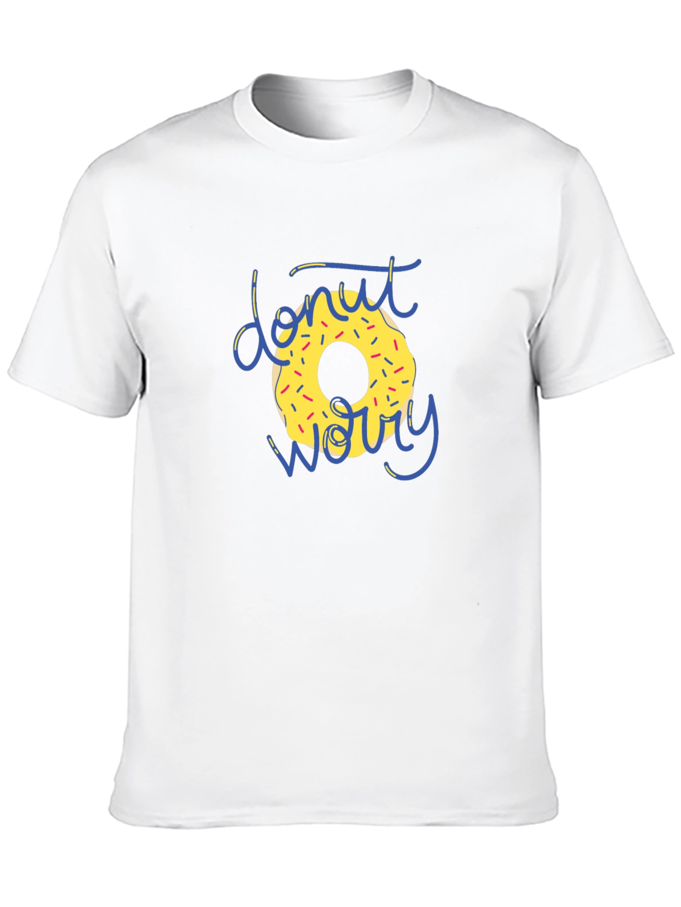 Donut Worry Graphic T-Shirt - Black Casual Tee