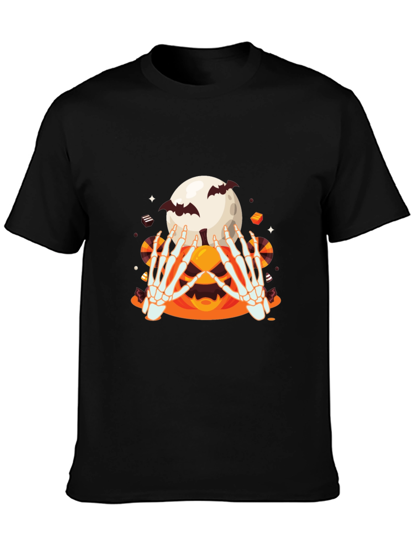 Spooky Skeleton Hands Halloween Graphic Tee