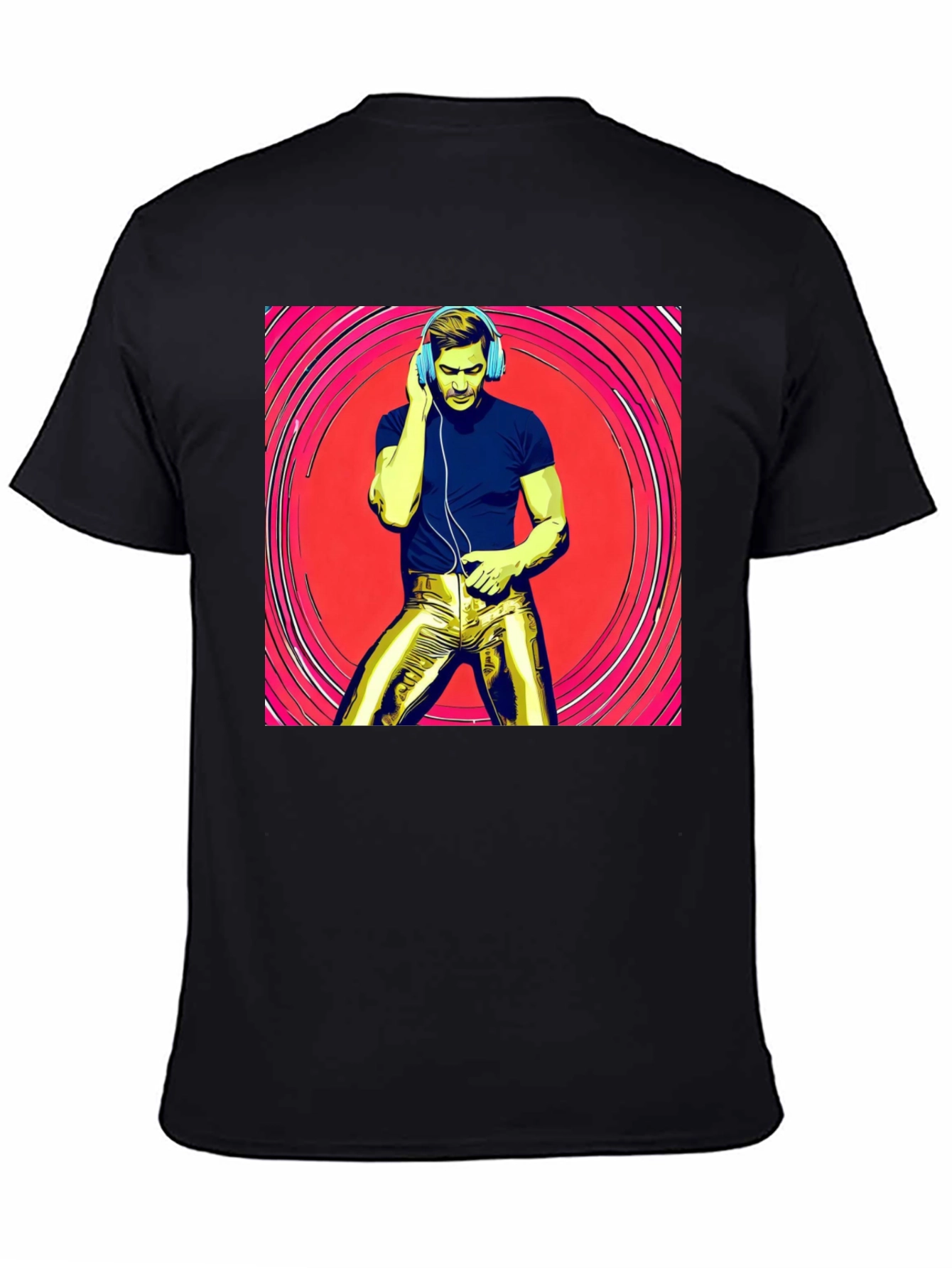Retro Grooves T-Shirt - Musical Man in Gold Pants