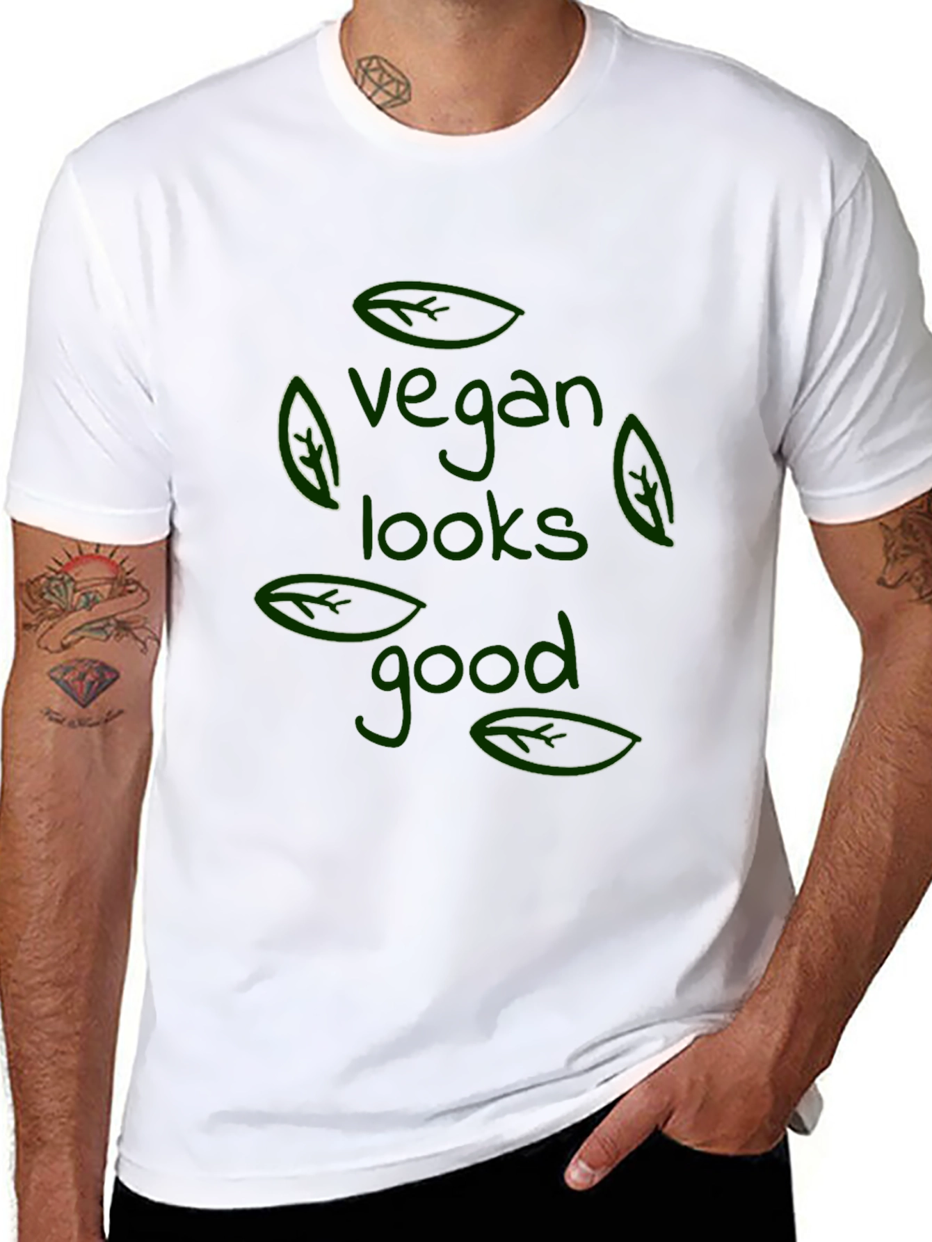 Vegan Looks Good T-Shirt - Black Stylish Comfortable