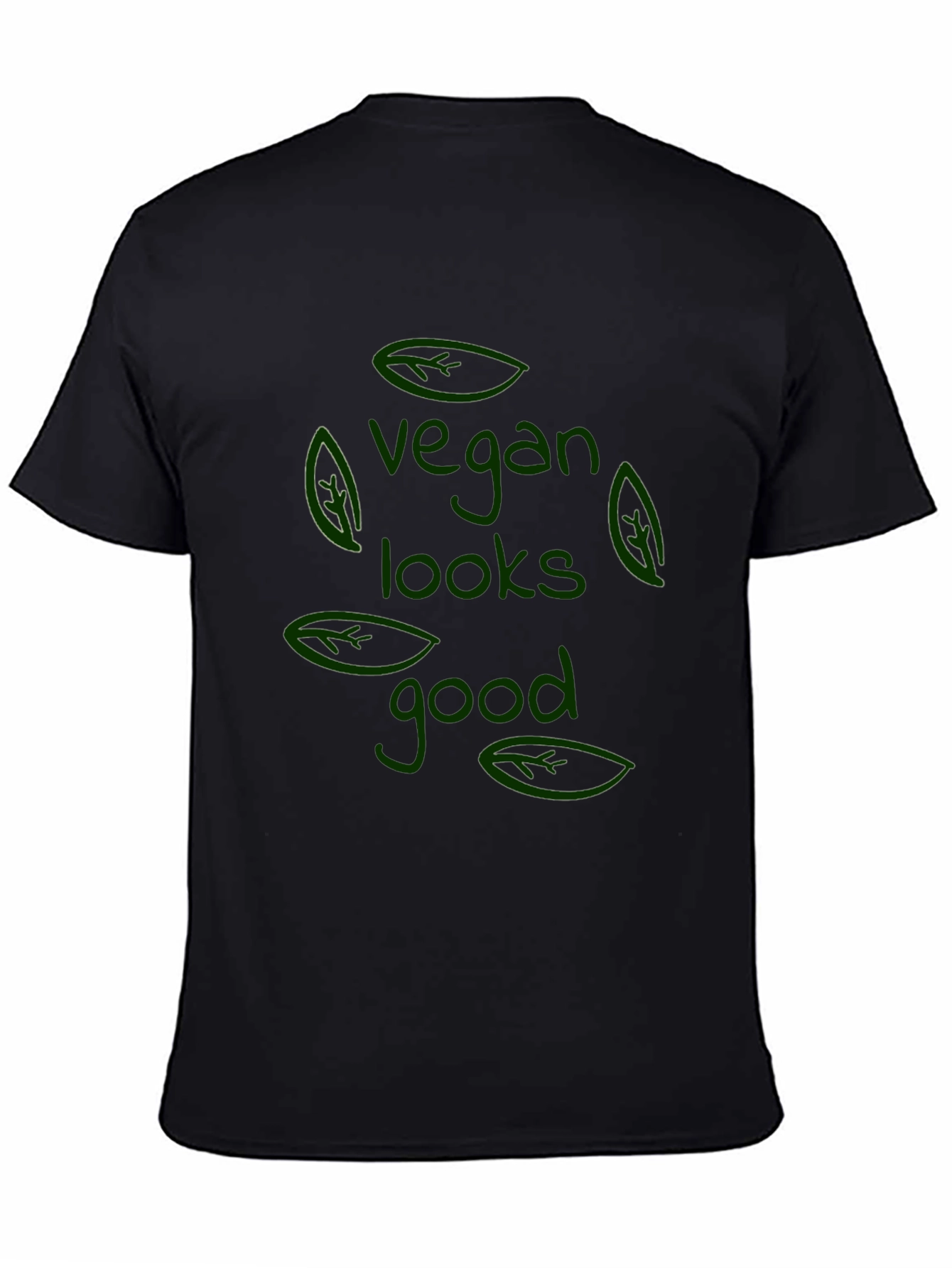 Vegan Looks Good T-Shirt - Black Stylish Comfortable