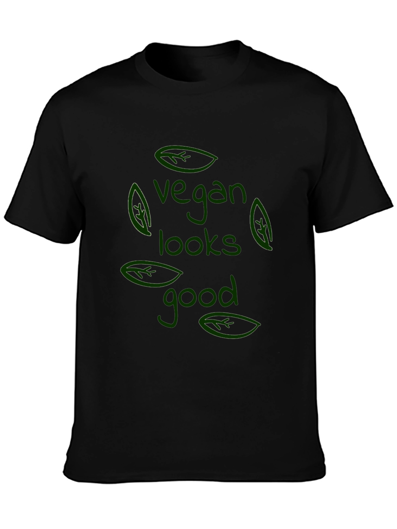 Vegan Looks Good T-Shirt - Black Stylish Comfortable
