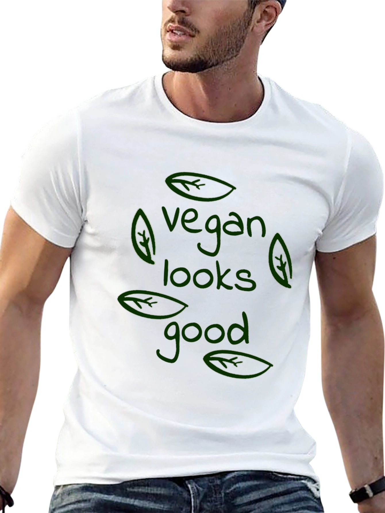 Vegan Looks Good T-Shirt - Black Stylish Comfortable