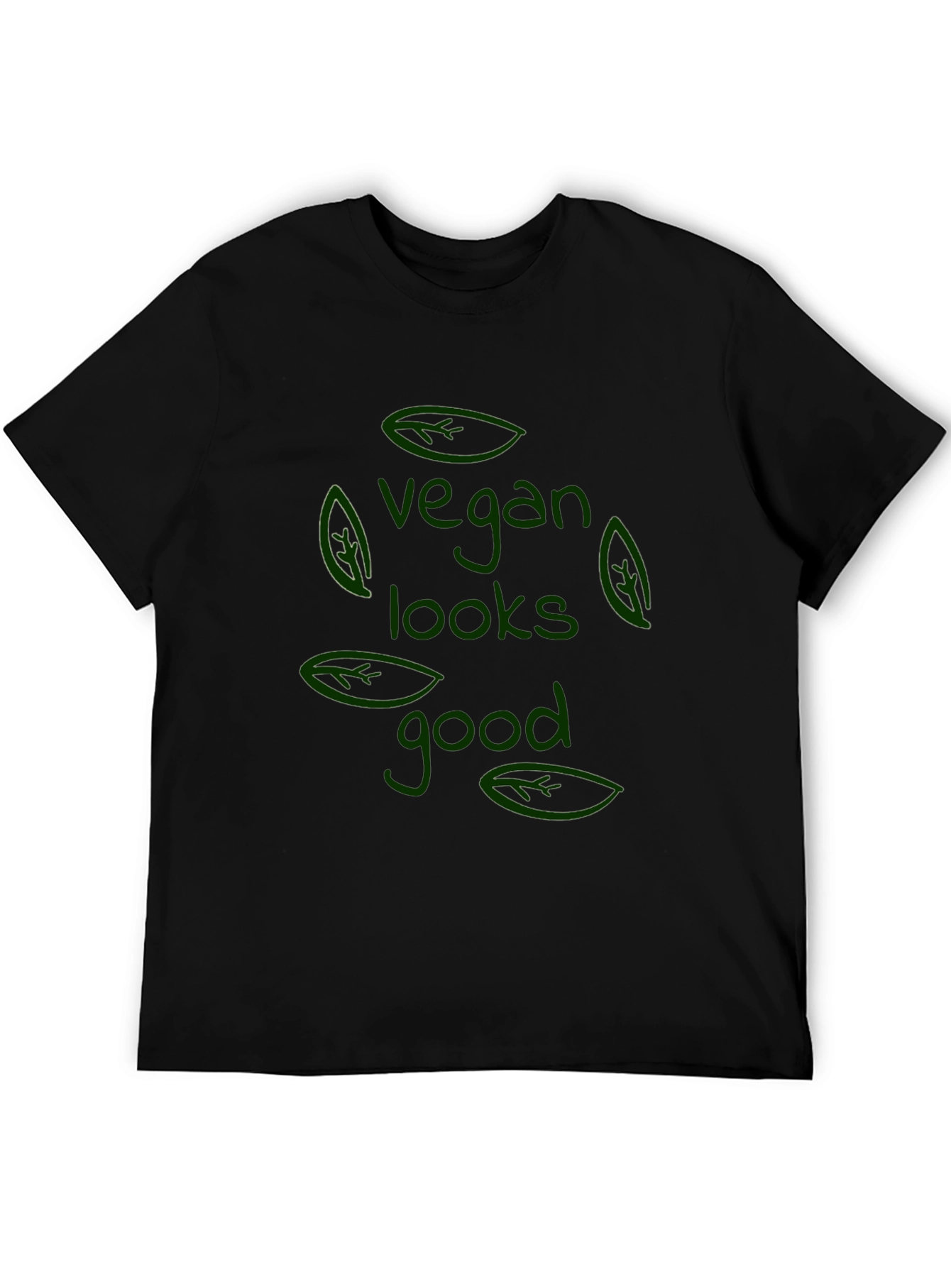 Vegan Looks Good T-Shirt - Black Stylish Comfortable