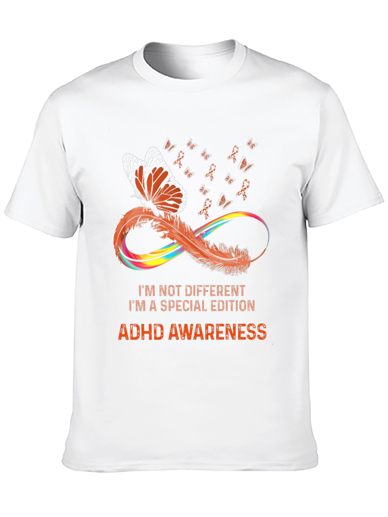 ADHD Awareness T-Shirt - Butterfly & Infinity Design
