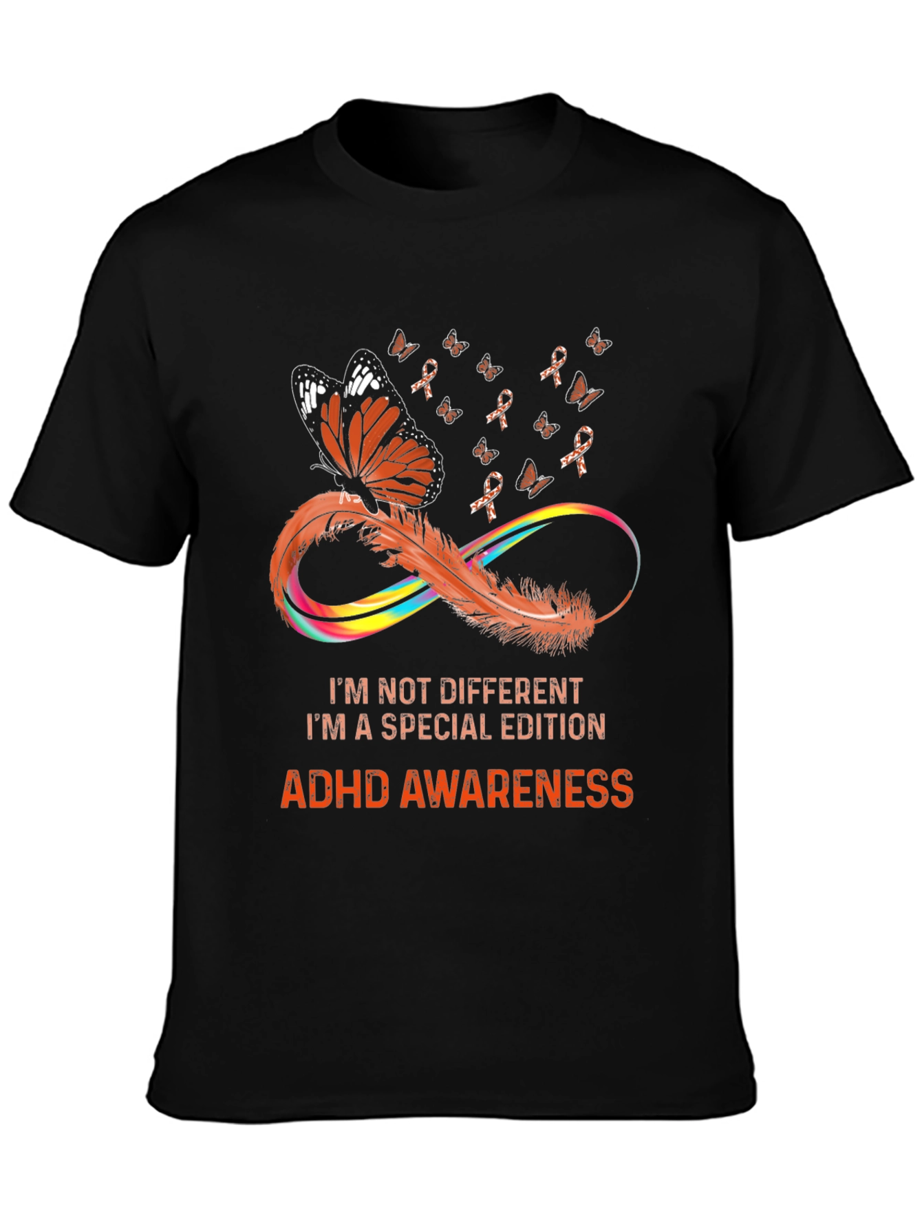 ADHD Awareness T-Shirt - Butterfly & Infinity Design