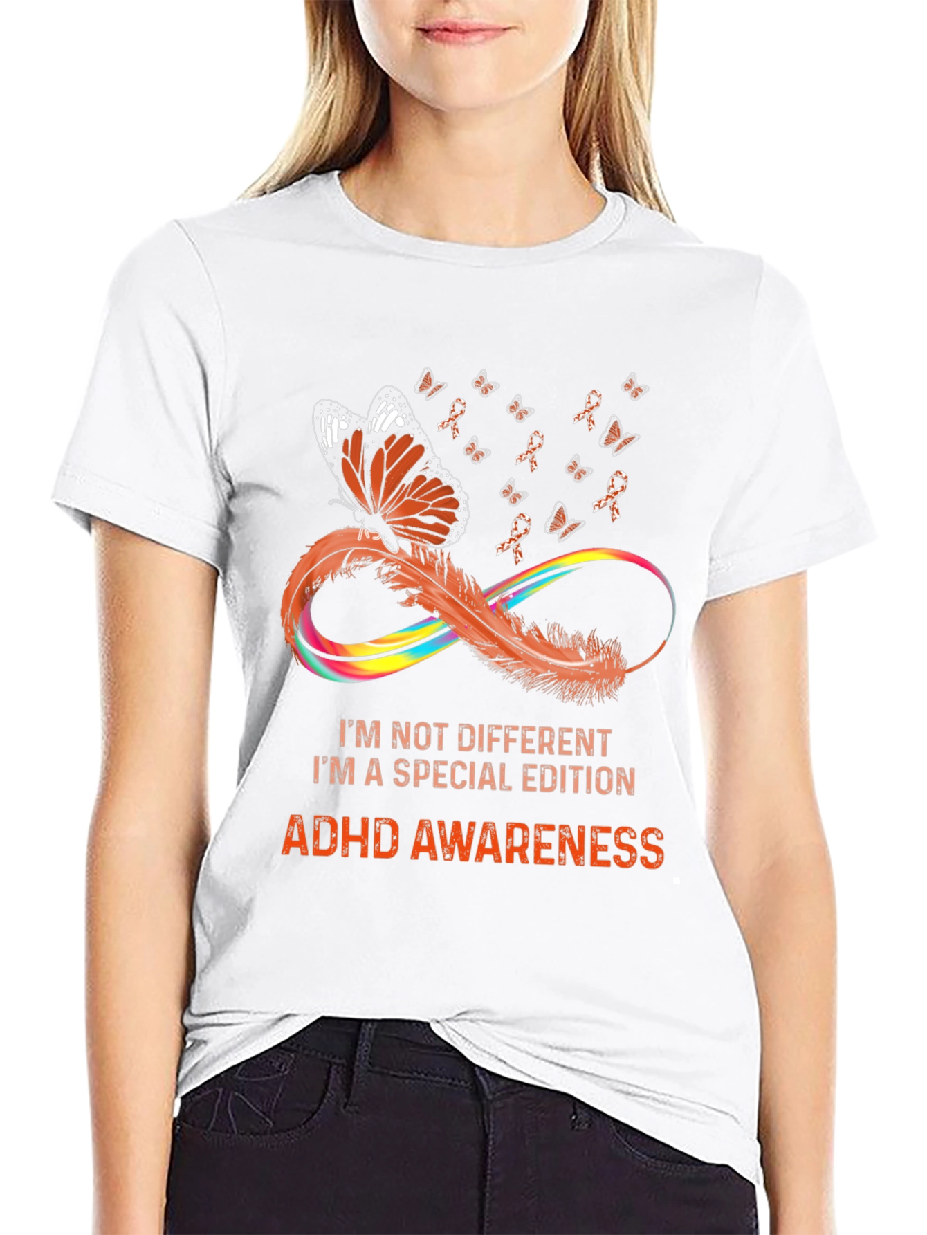 ADHD Awareness T-Shirt - Butterfly & Infinity Design