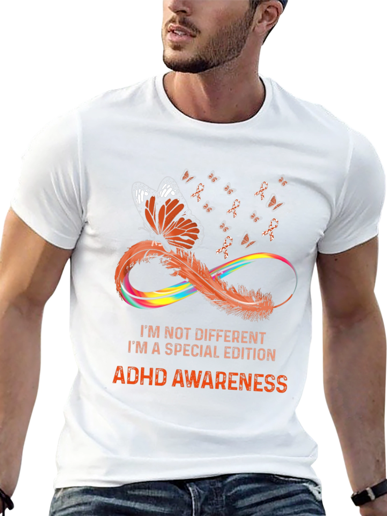 ADHD Awareness T-Shirt - Butterfly & Infinity Design
