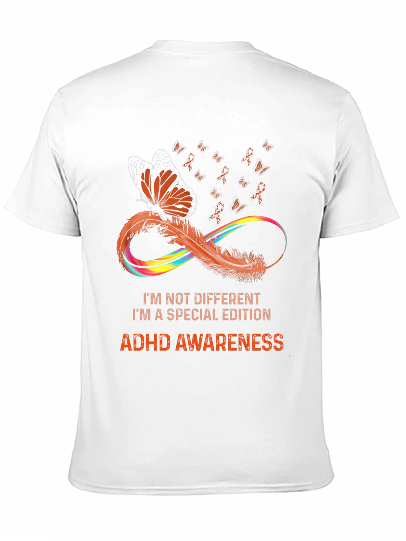 ADHD Awareness T-Shirt - Butterfly & Infinity Design