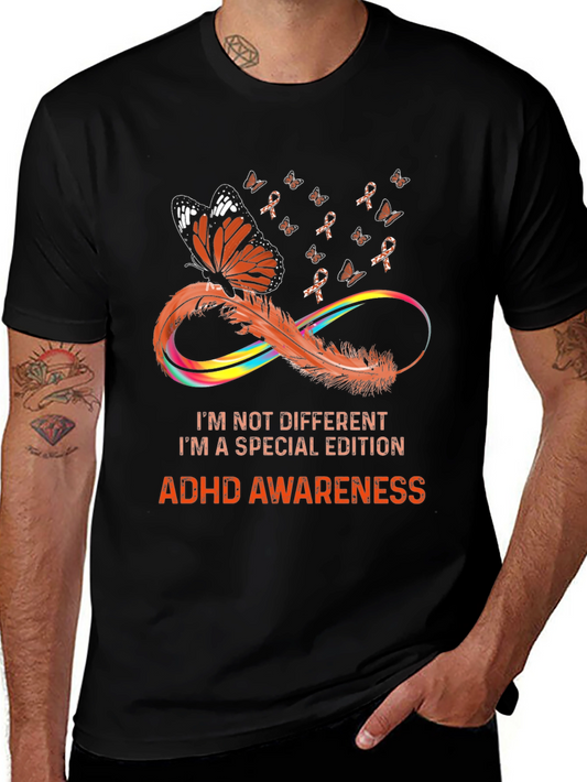 ADHD Awareness T-Shirt - Butterfly & Infinity Design