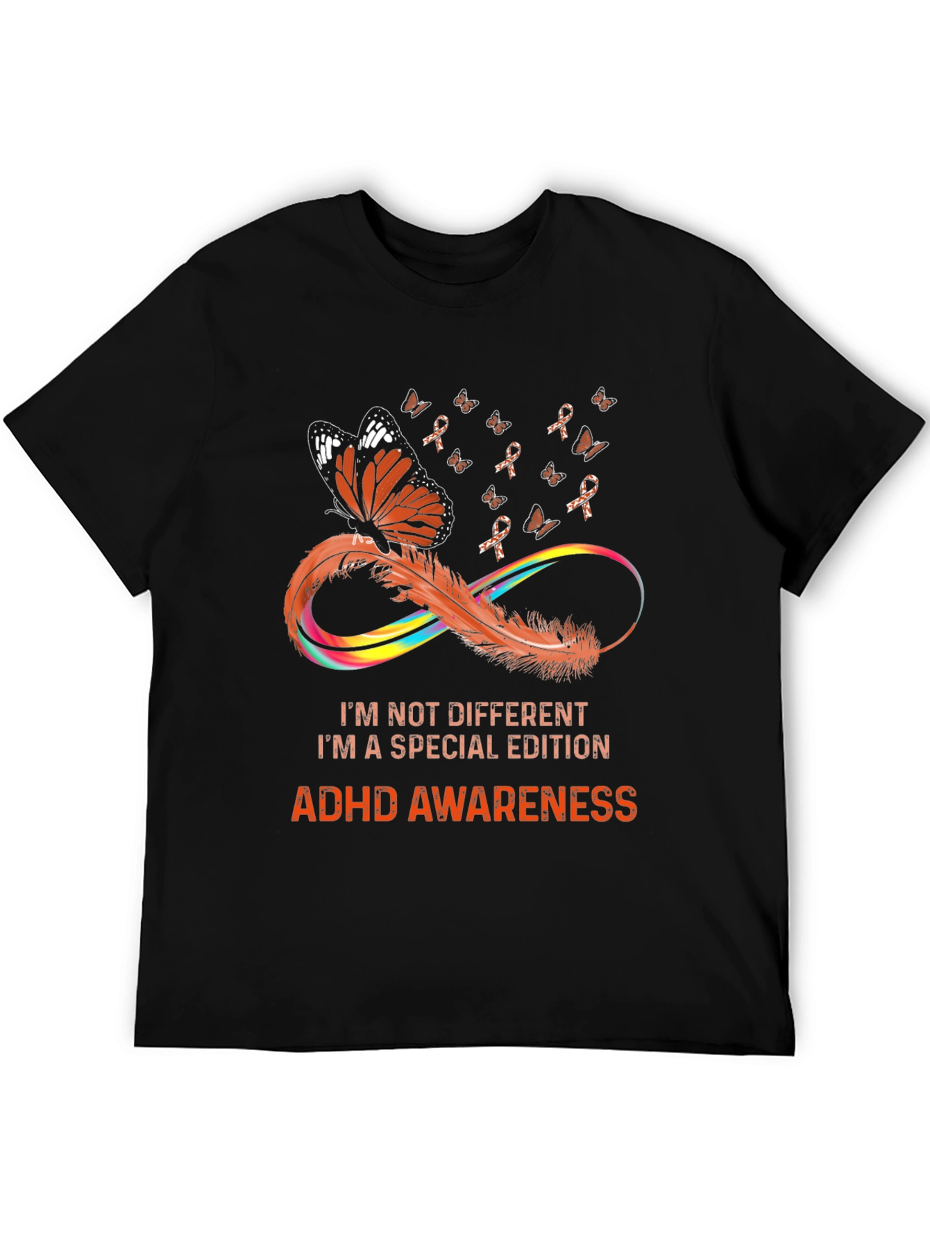 ADHD Awareness T-Shirt - Butterfly & Infinity Design