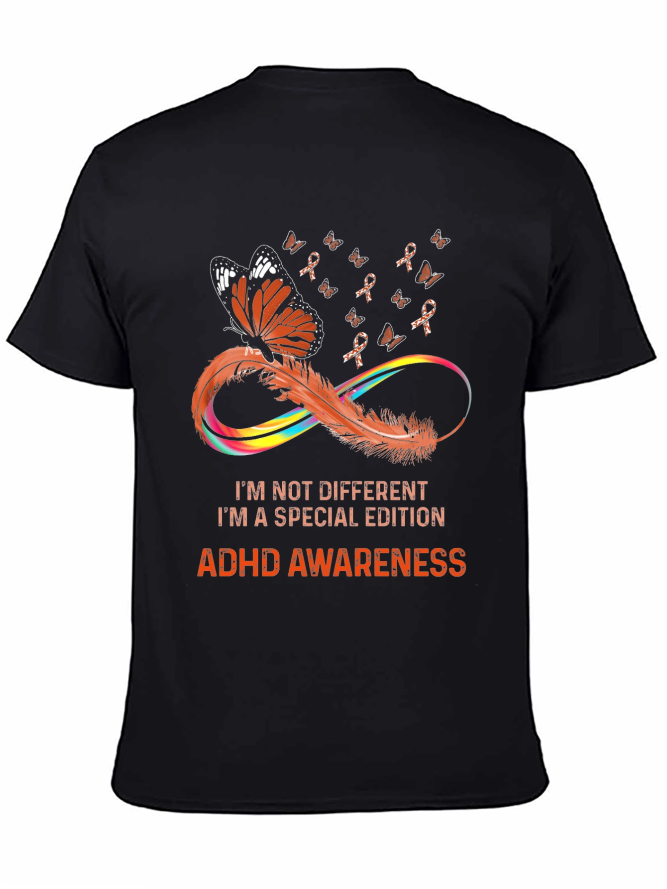 ADHD Awareness T-Shirt - Butterfly & Infinity Design