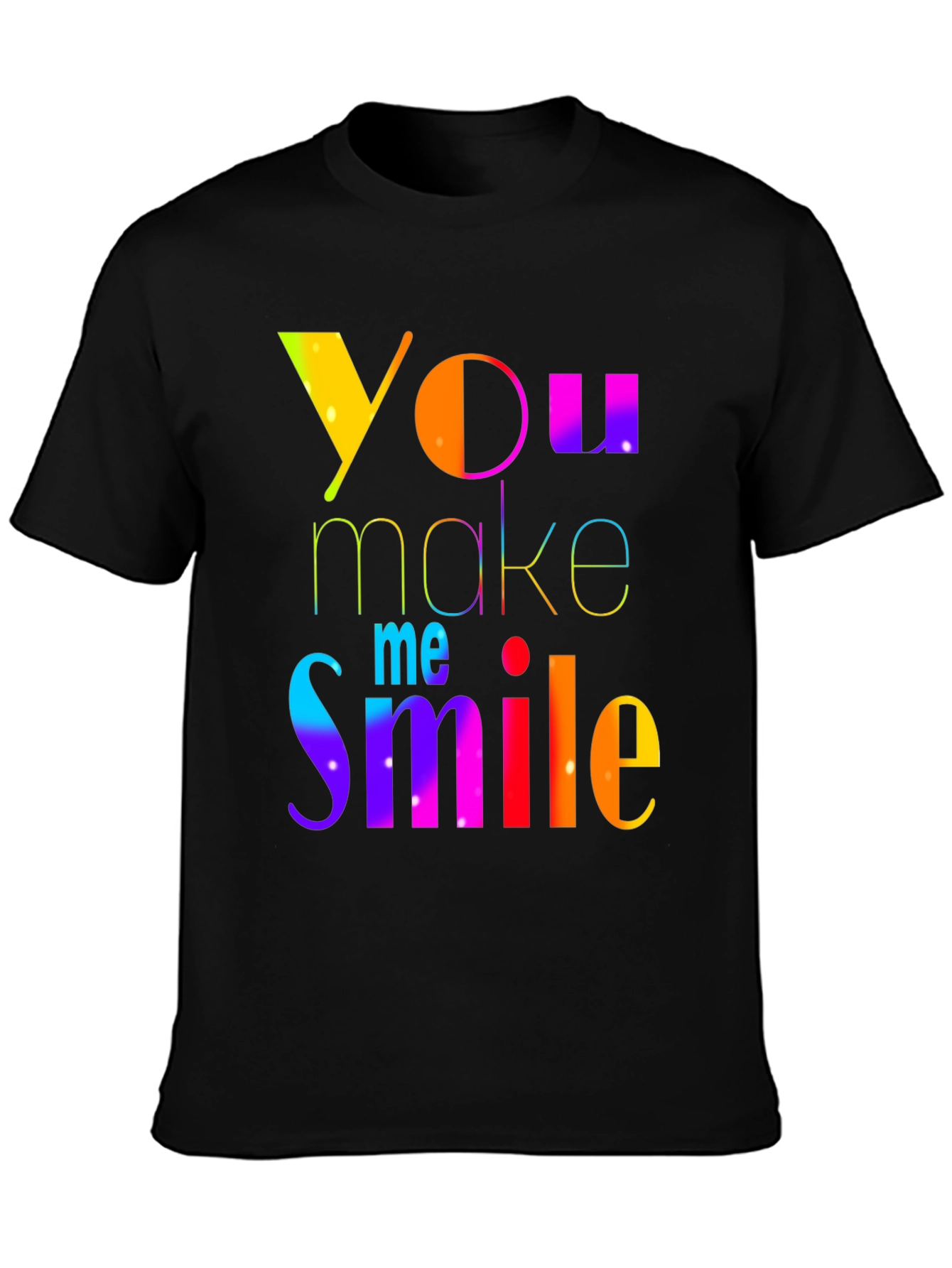 Rainbow You Make Me Smile Black T-Shirt