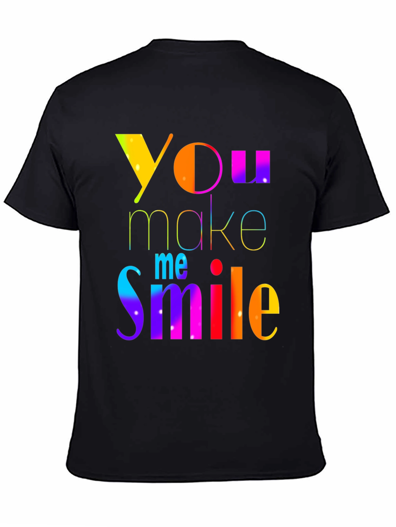 Rainbow You Make Me Smile Black T-Shirt