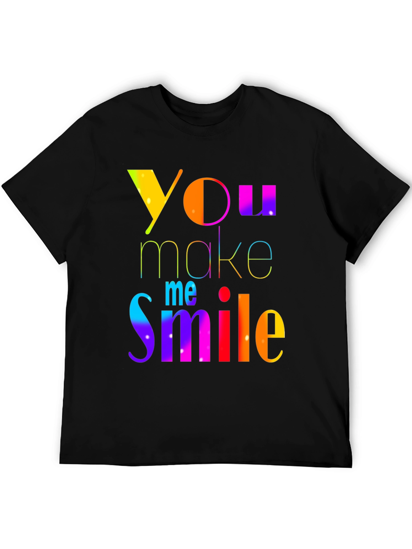 Rainbow You Make Me Smile Black T-Shirt