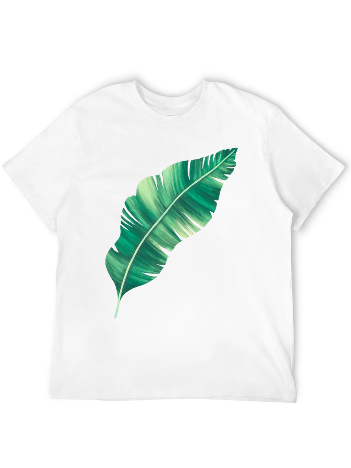 Banana Leaf Graphic Print Black T-Shirt