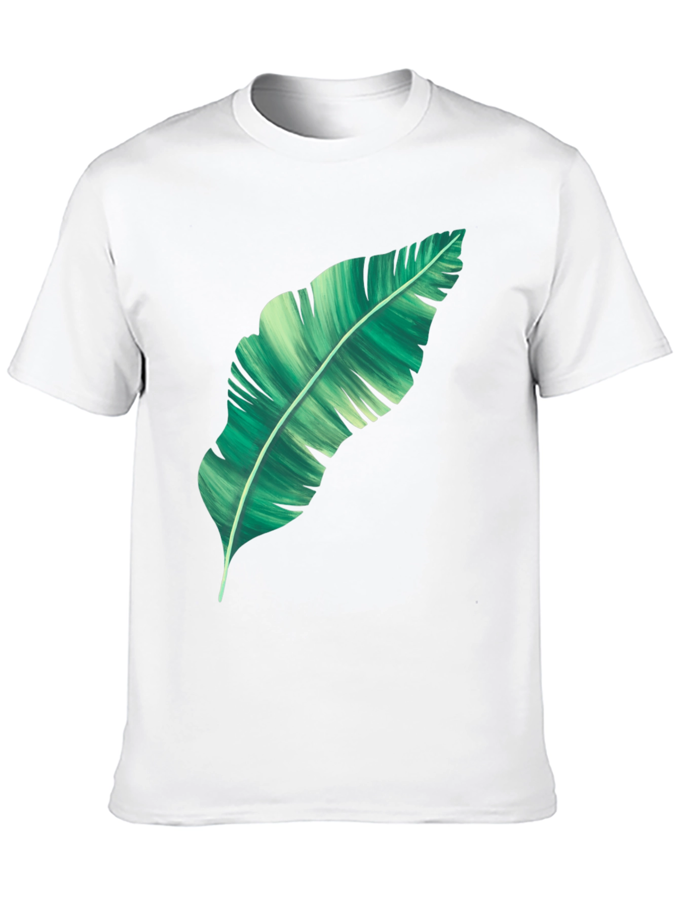 Banana Leaf Graphic Print Black T-Shirt