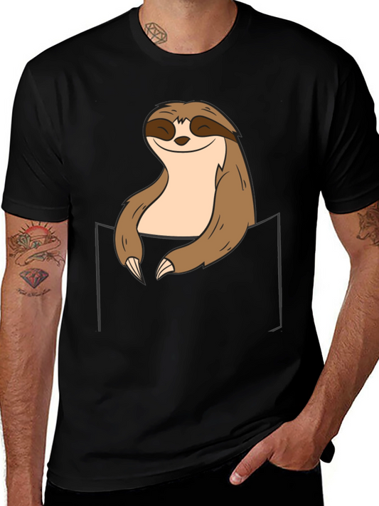 Sloth Pocket Graphic Tee - Relaxed Comfort