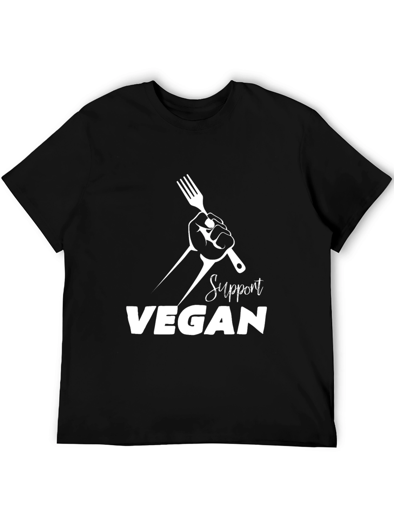 Support Vegan Black T-Shirt
