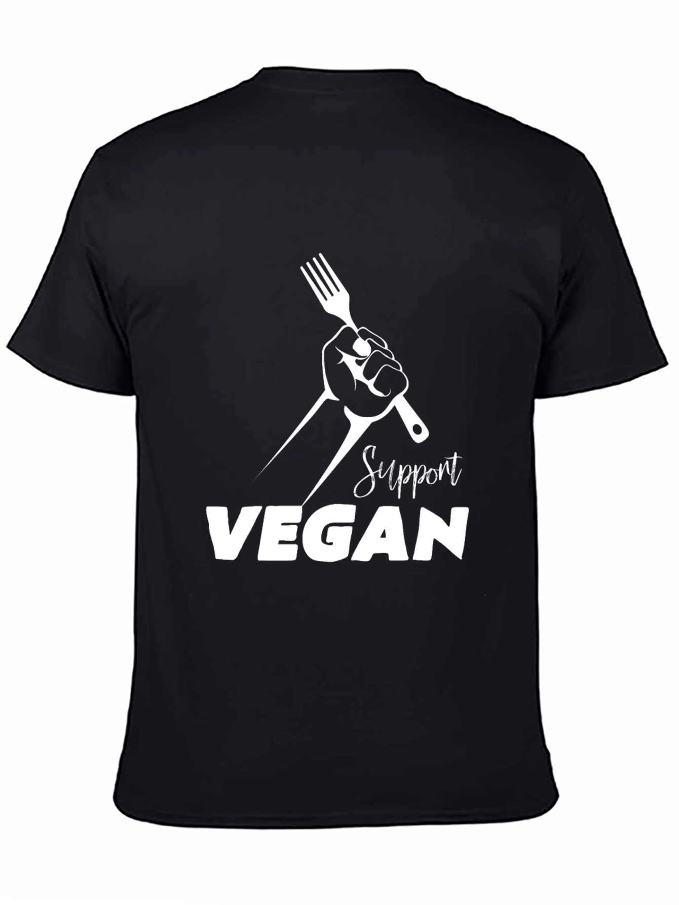 Support Vegan Black T-Shirt