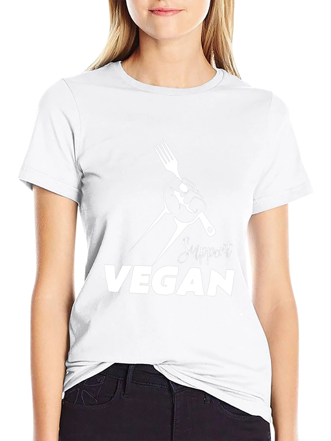 Support Vegan Black T-Shirt