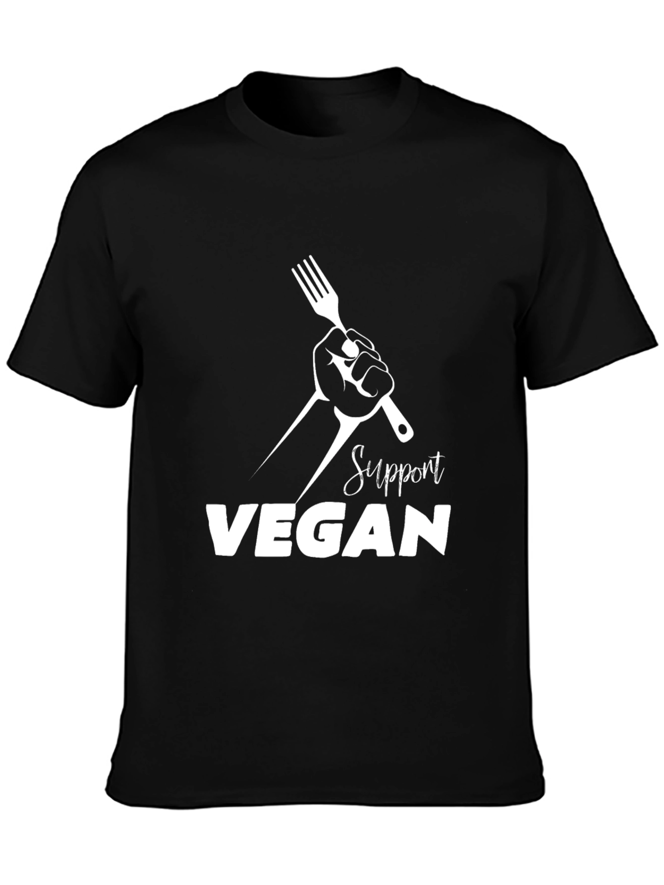 Support Vegan Black T-Shirt