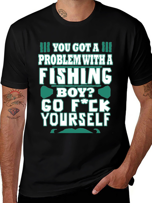 Fishing Boy Graphic Tee - Bold Sarcastic Humor