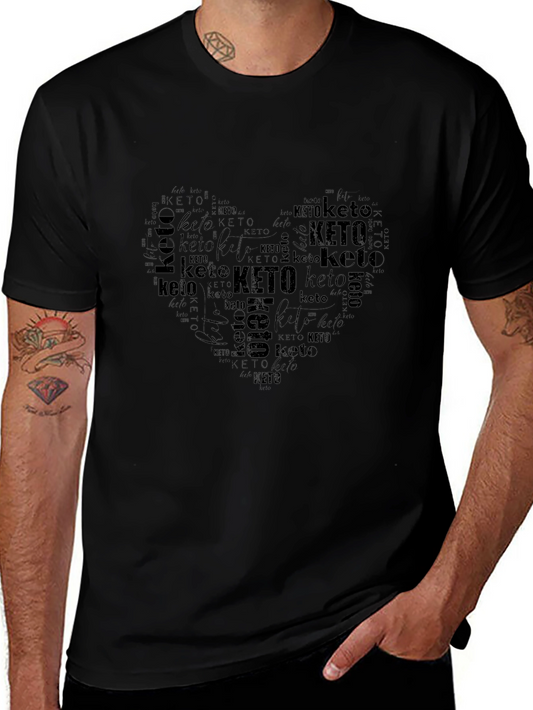 Keto Heart Word Art Graphic T-Shirt