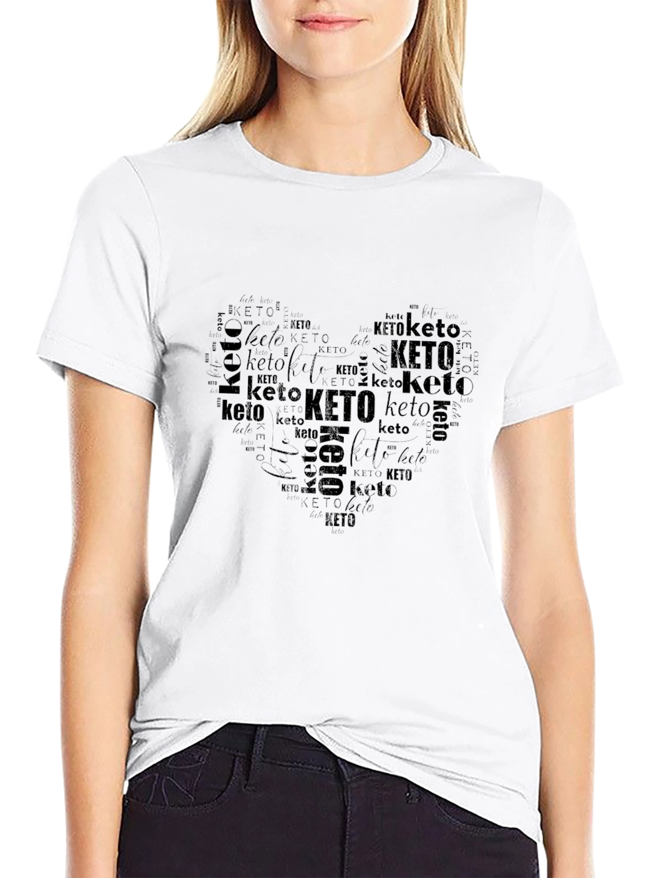 Keto Heart Word Art Graphic T-Shirt