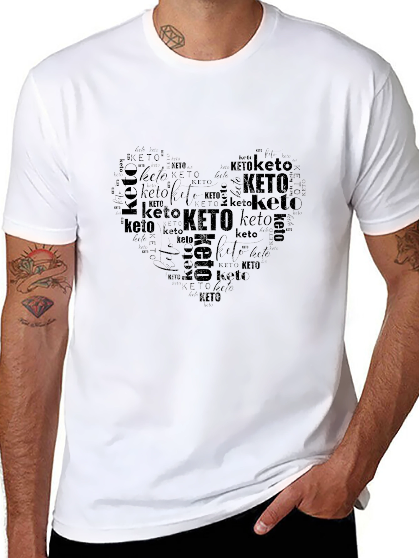 Keto Heart Word Art Graphic T-Shirt