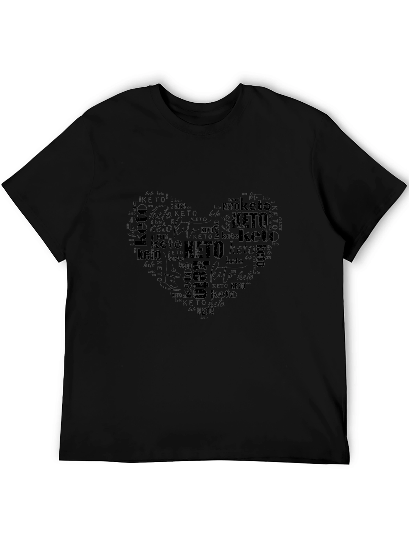 Keto Heart Word Art Graphic T-Shirt