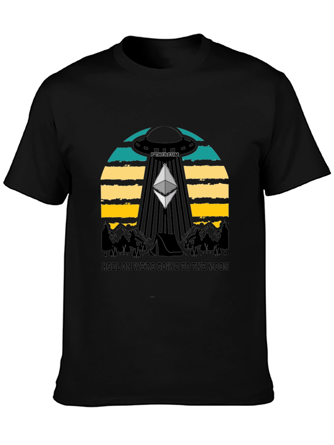 Ethereum to the Moon Black T-Shirt