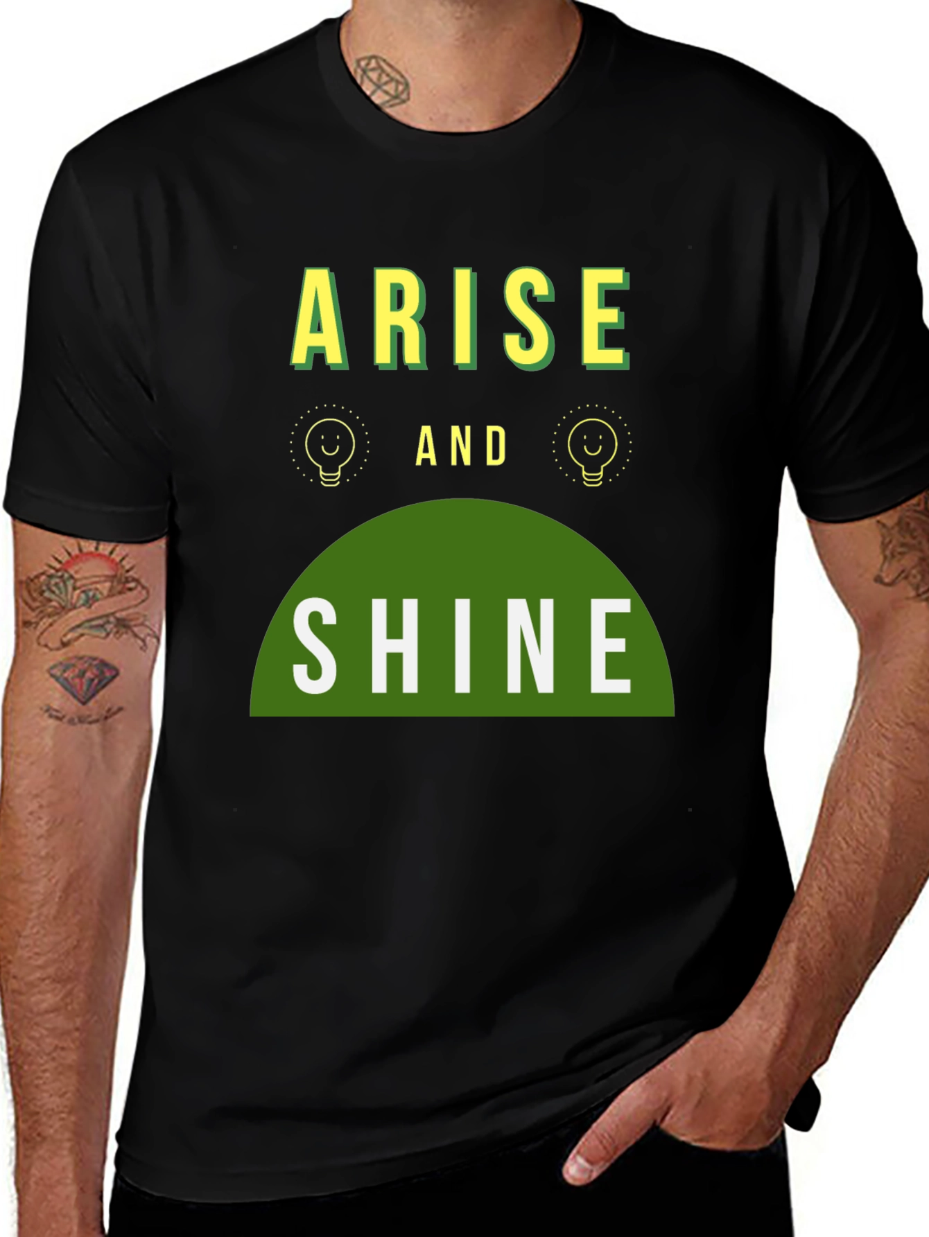 Arise and Shine Graphic Tee - Black Cotton Blend