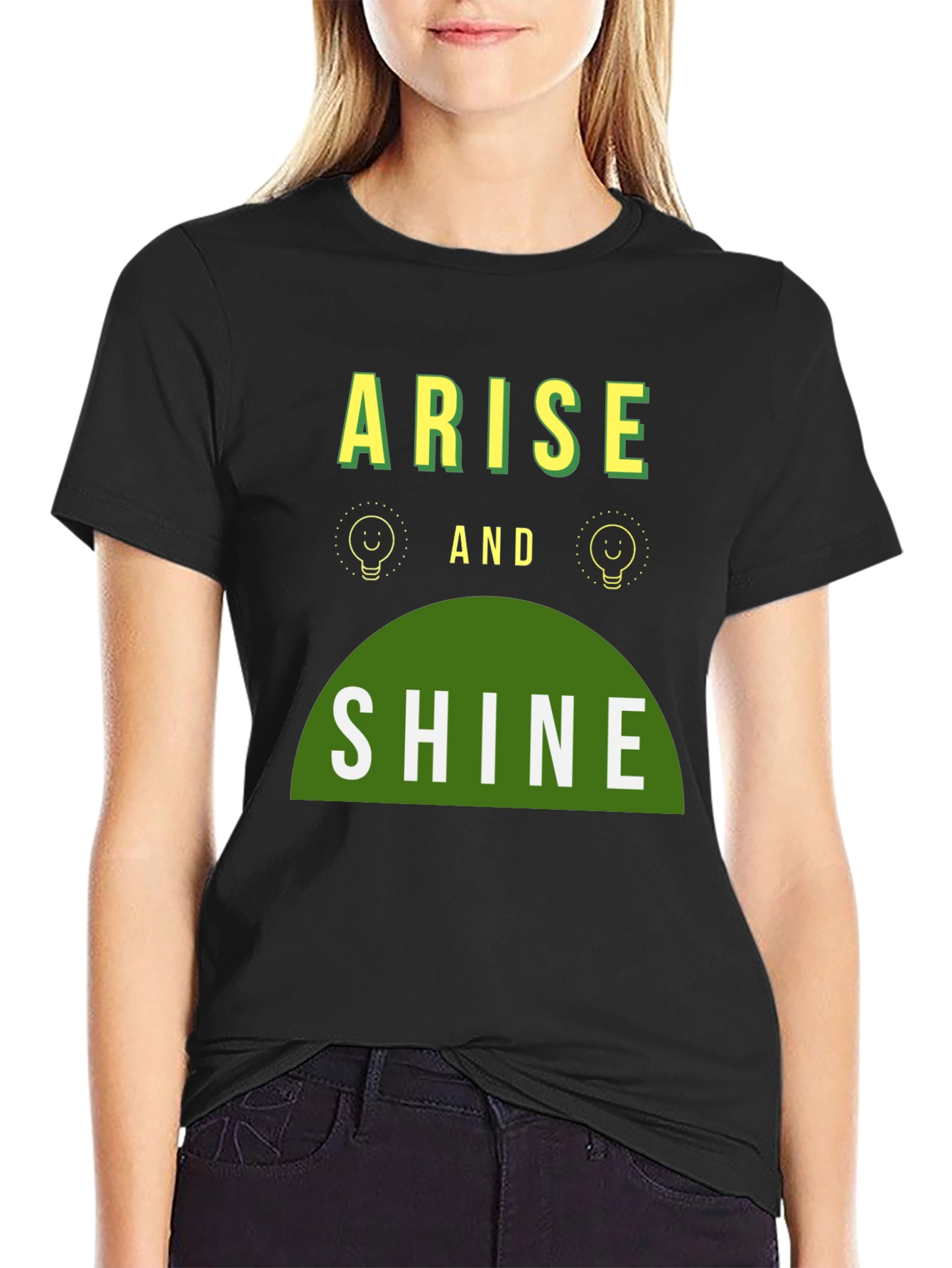 Arise and Shine Graphic Tee - Black Cotton Blend