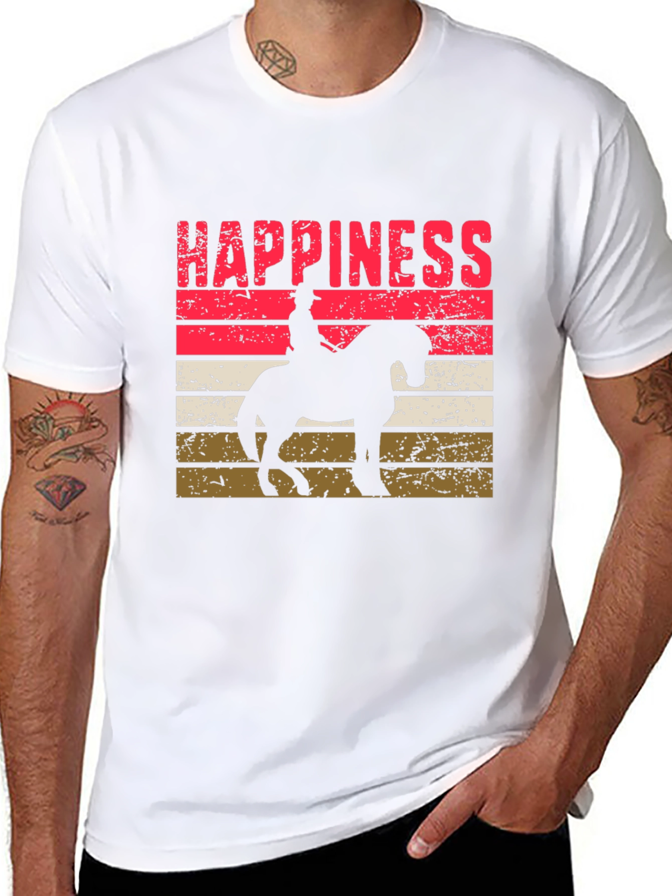 Happiness Horse Rider Silhouette T-Shirt