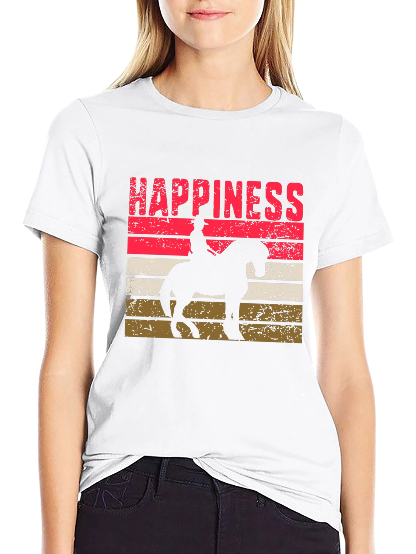 Happiness Horse Rider Silhouette T-Shirt