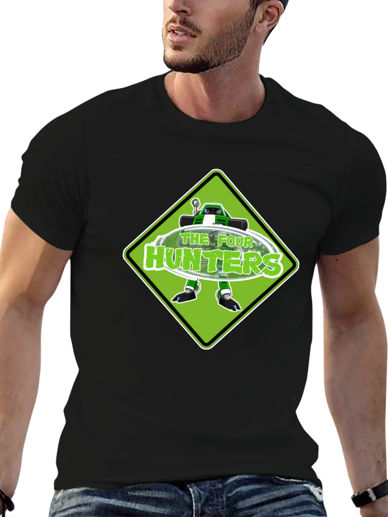 The Four Hunters Green Diamond Black T-Shirt
