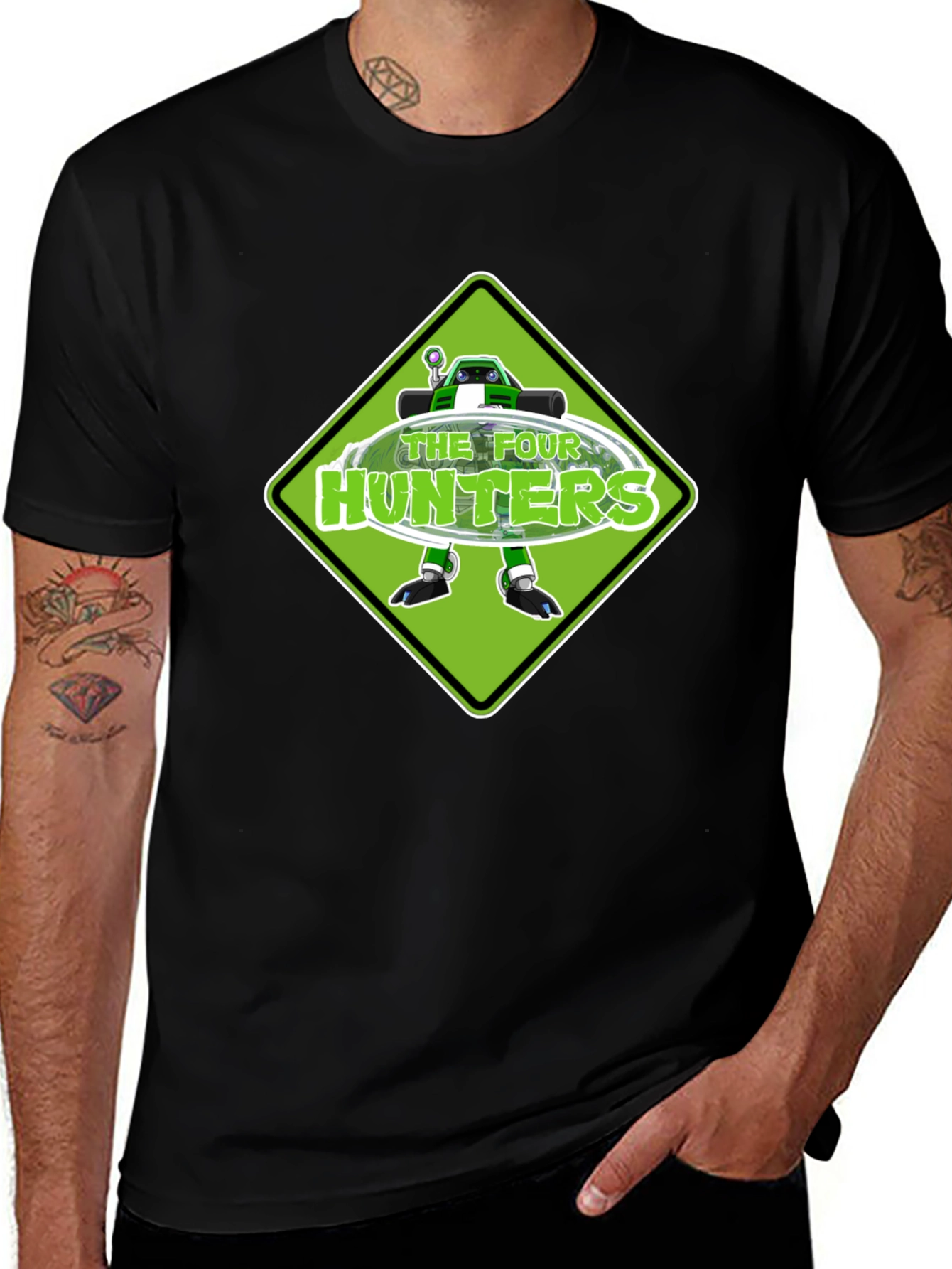 The Four Hunters Green Diamond Black T-Shirt